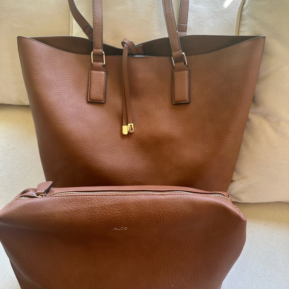 Aldo Brown Tote Bag with Minimalist Design - Picture 4 of 6